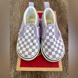 *NIB* Purple Checkerboard Slip-on Toddler Vans Size 5!